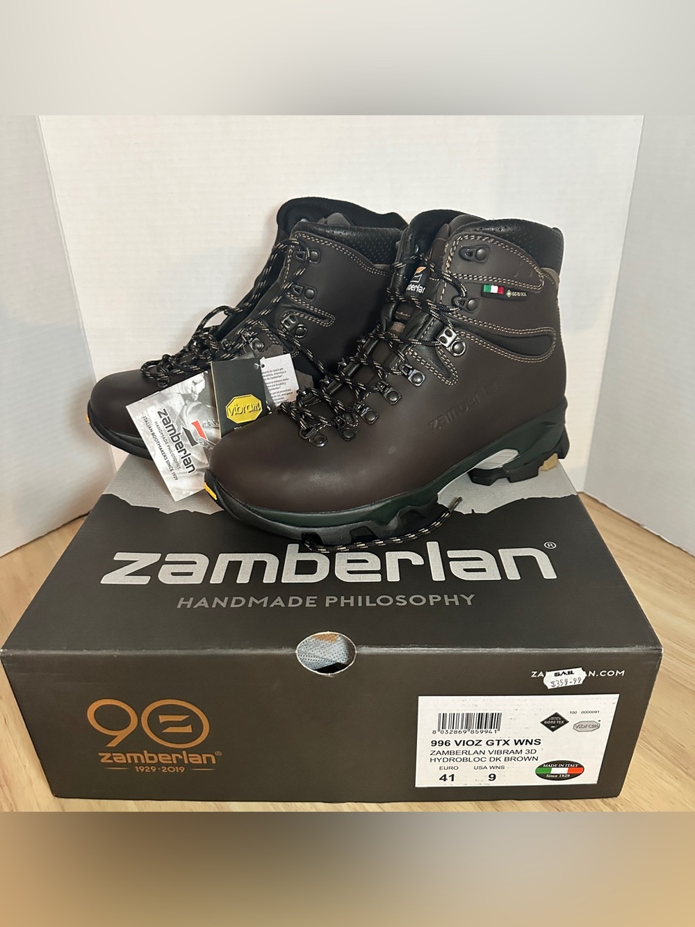 Woman’s Brown Hiking Boots - 996 Vioz GTX Zamberlan Vibram Hydrobloc Brown